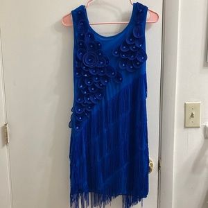 Flapper Halloween costume, royal blue size medium